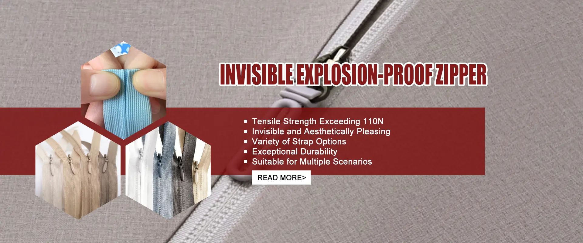 Proveedor de China Cremallera invisible a prueba de explosiones
